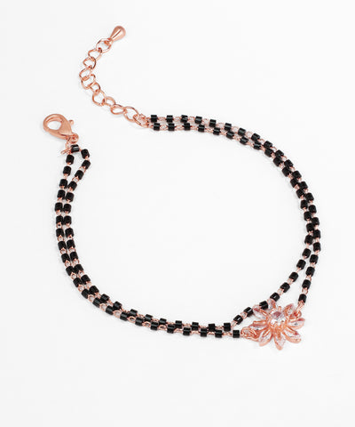 Floral Charm Double Strand Bracelet Mangalsutra | Stylika