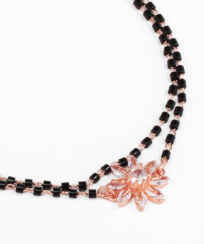 Floral Charm Double Strand Bracelet Mangalsutra | Stylika