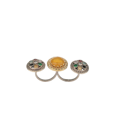 Cabochon Rosette Trio Ring | Stylika
