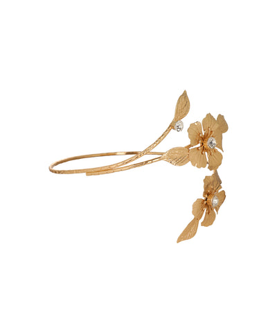 Floral And Gems Open Arm Cuff Accessory | Stylika