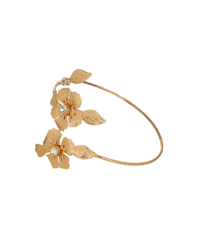 Floral And Gems Open Arm Cuff Accessory | Stylika