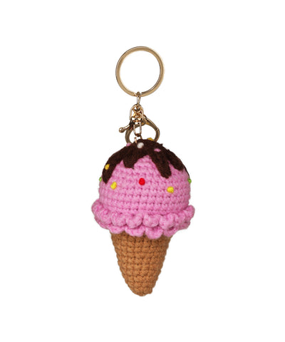 Strawberry Ice Cream Crochet Bag Charm | Stylika