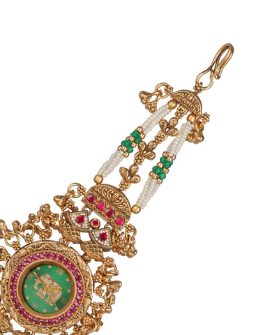 Vaidehi Regal Heritage Bracelet Watch (Green) | Stylika