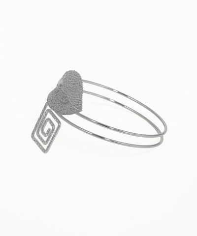 Statement Textured Leaf Geometric Arm Cuff | Stylika