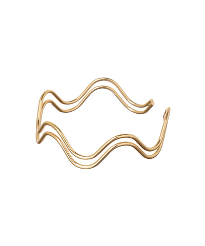 Contemporary Sculptural Wavy Contour Open Arm Cuff | Stylika