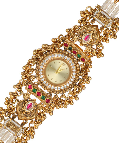 Heritage bracelet watch with a wide multi-strand silhouette
