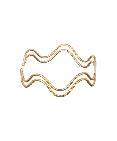 Contemporary Sculptural Wavy Contour Open Arm Cuff | Stylika