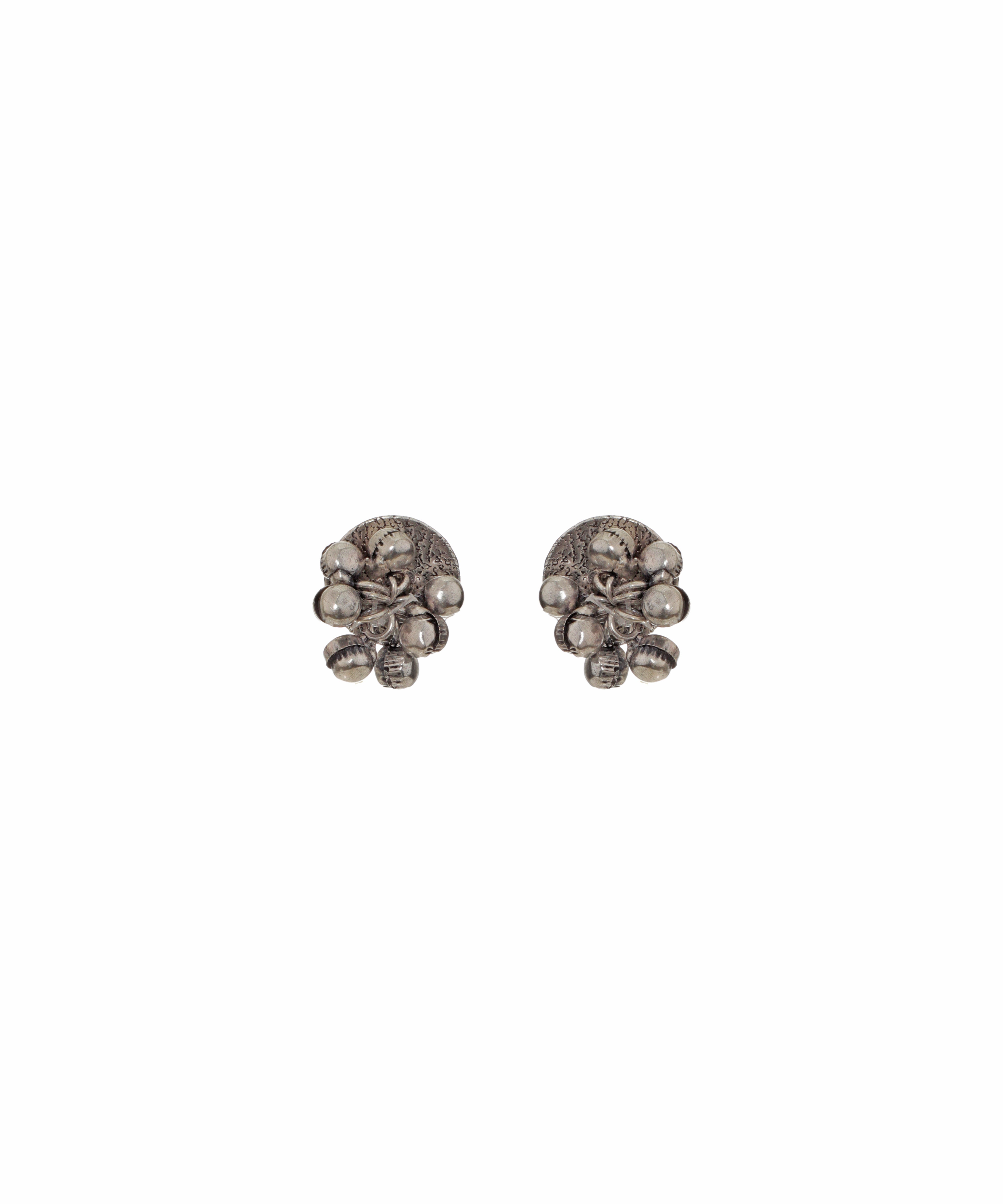 Artisan Style Textured Disc and Bead Cluster Necklace Set | Stylika