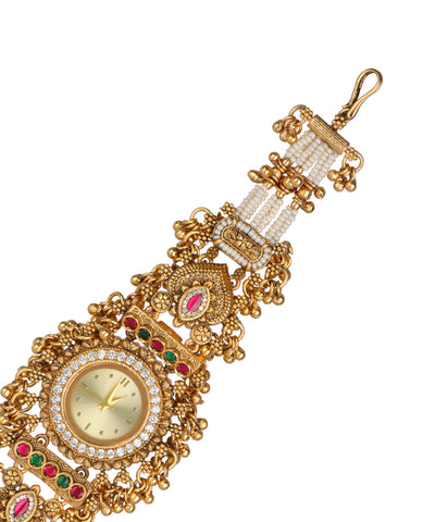 Heritage bracelet watch with faux pearl and crystal details