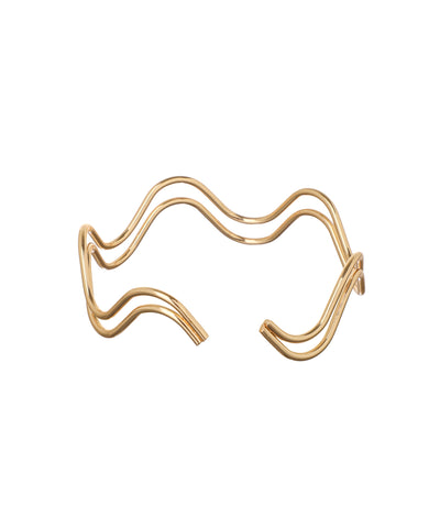 Contemporary Sculptural Wavy Contour Open Arm Cuff | Stylika