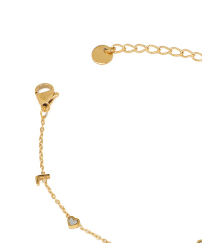 Love Charm Dainty Bracelet with Heart Accents | Stylika