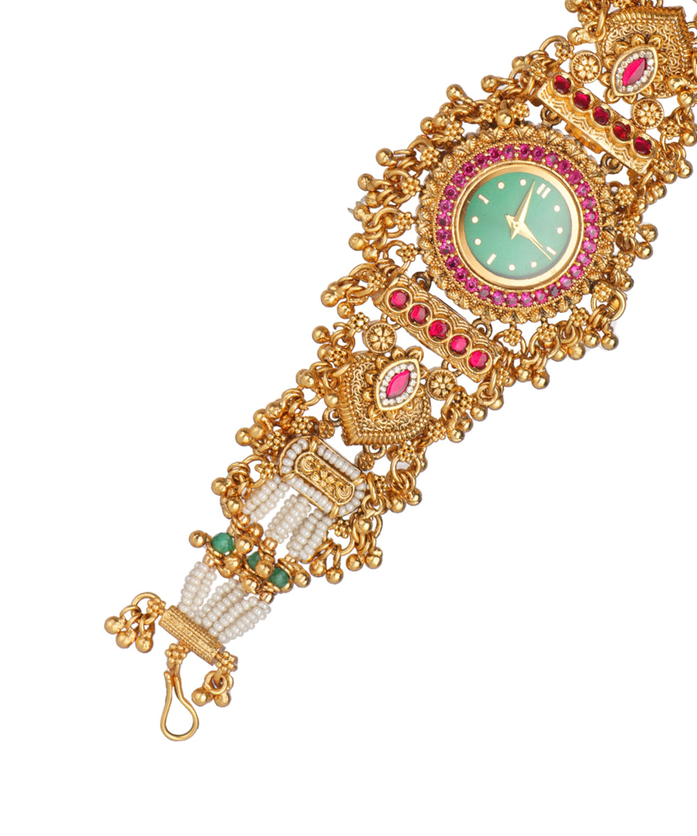 Heritage Bracelet Watch featuring intricate enamel-style detail