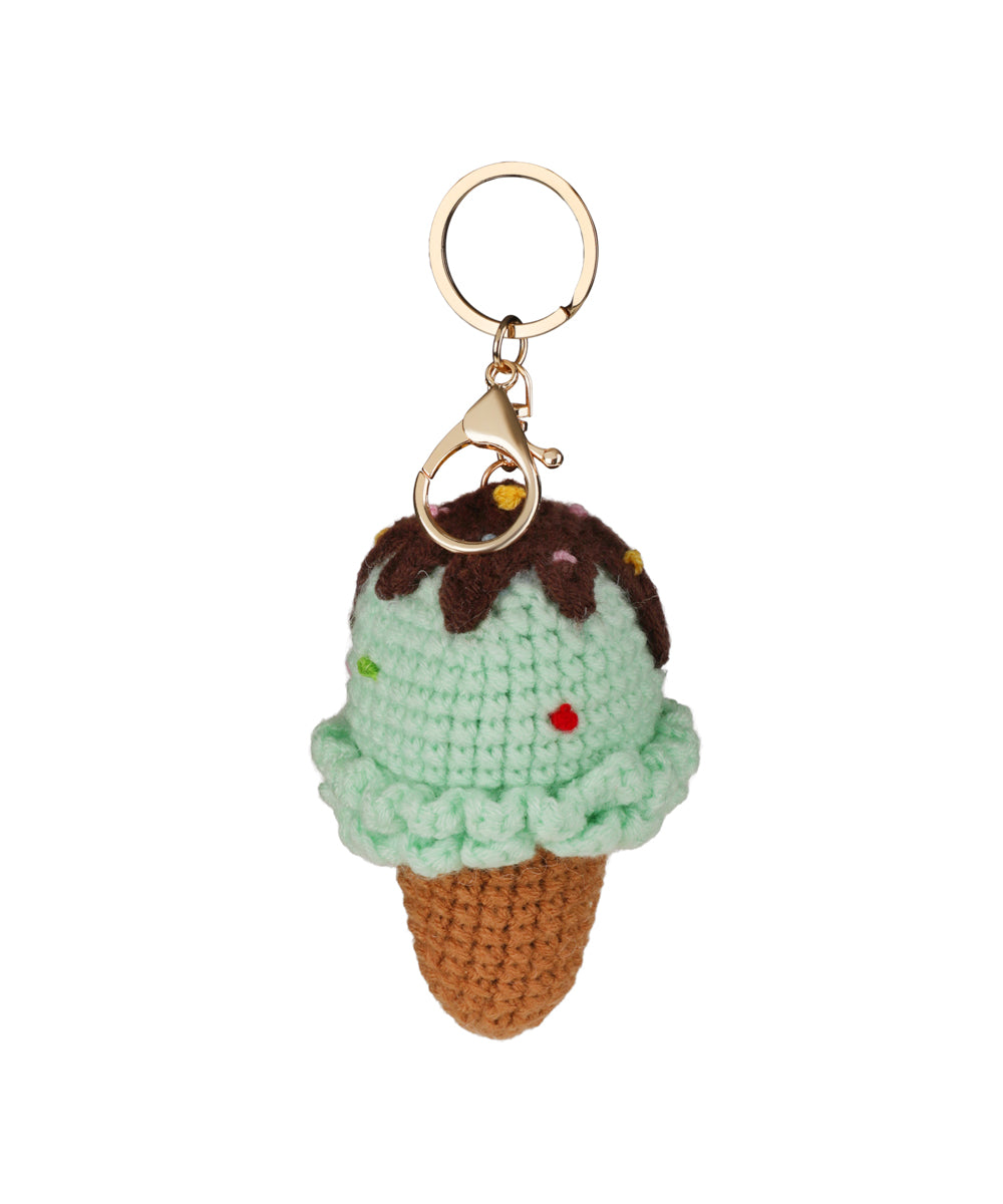 Choco-Mint Ice Cream Crochet Bag Charm | Stylika