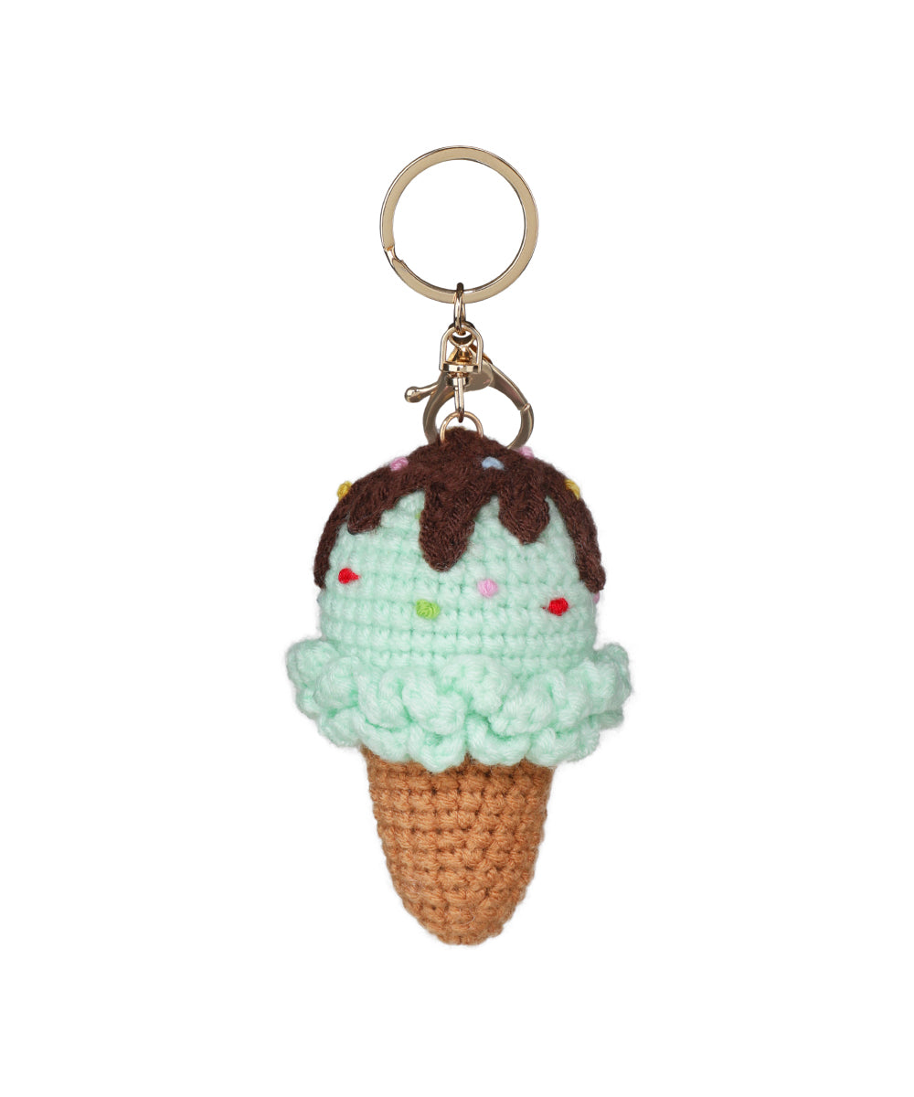Choco-Mint Ice Cream Crochet Bag Charm | Stylika