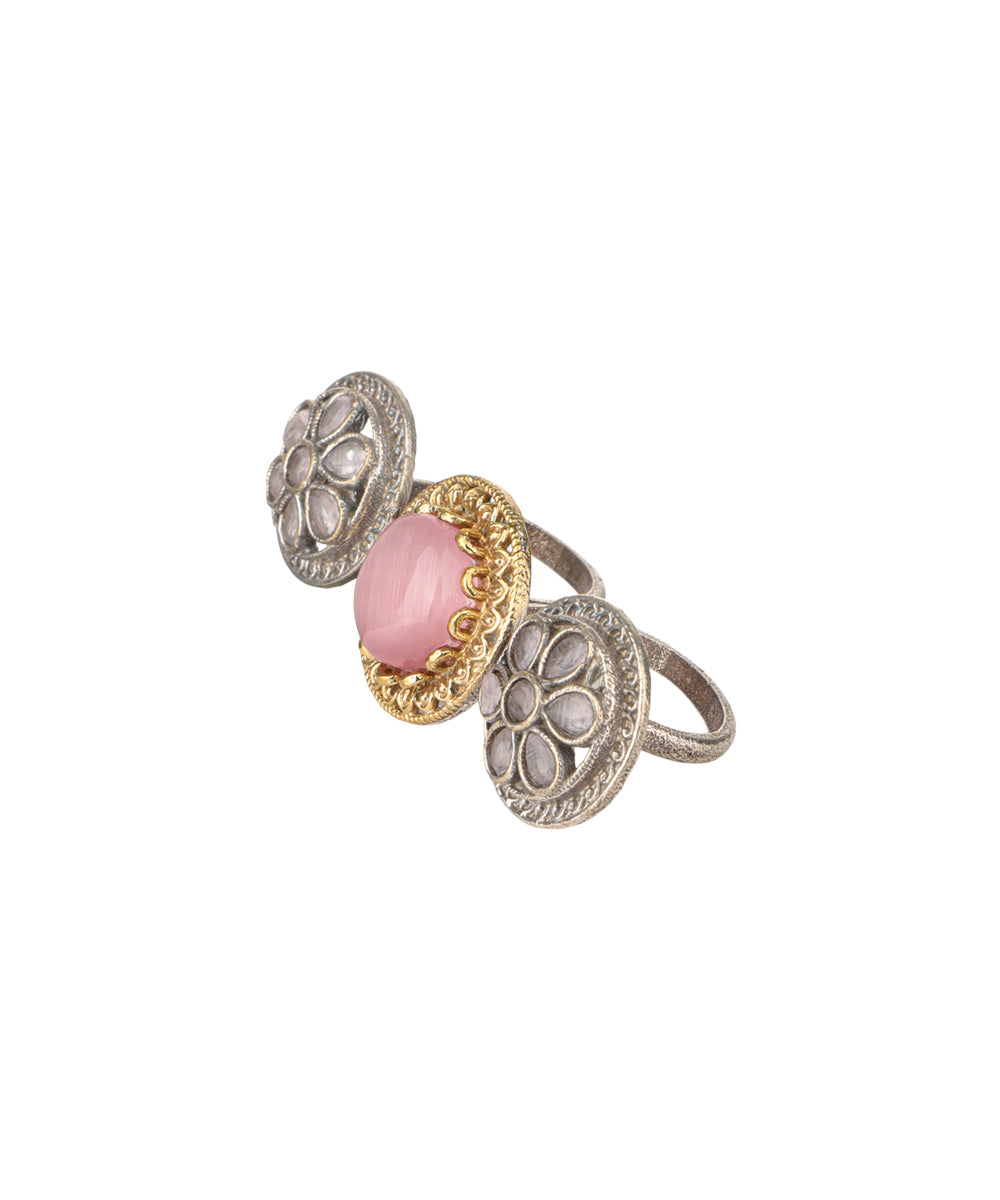 Cabochon Rosette Trio Ring | Stylika