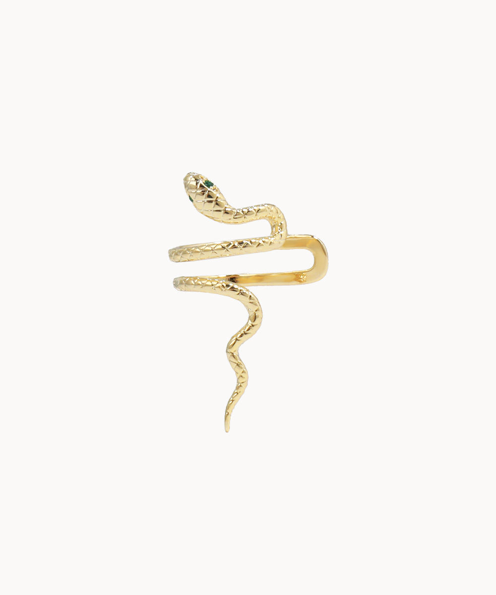 Mythic Serpent Ear Cuff with Textured Scale Detail | Stylika