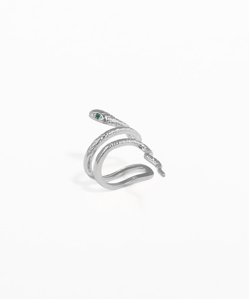 Mythic Serpent Ear Cuff with Textured Scale Detail | Stylika