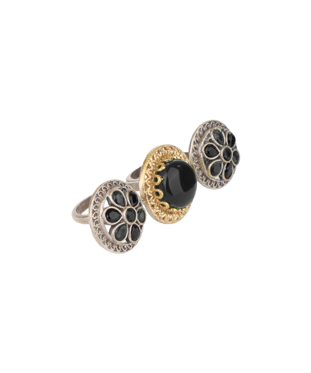 Cabochon Rosette Trio Ring | Stylika