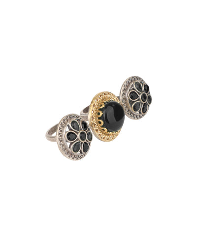 Cabochon Rosette Trio Ring | Stylika