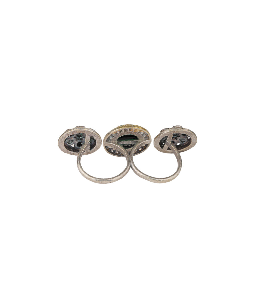 Cabochon Rosette Trio Ring | Stylika