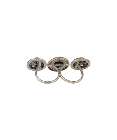 Cabochon Rosette Trio Ring | Stylika