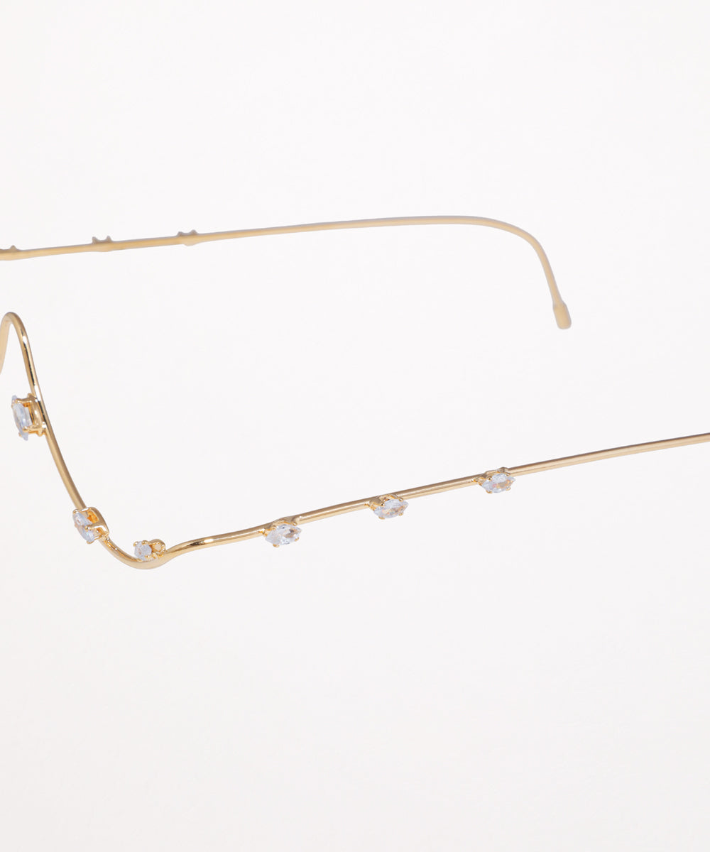 Wavy Delicate Facelet with Stone Accents | Stylika