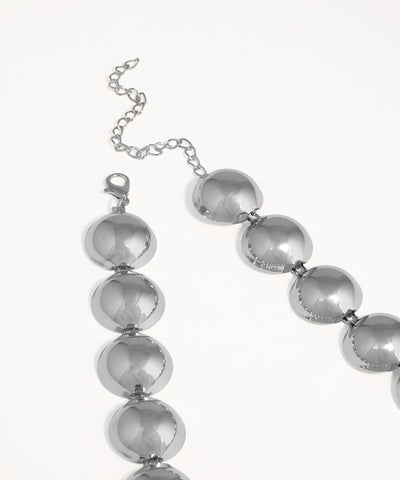 Contemporary Sculpted Dome Link Statement Necklace | Stylika