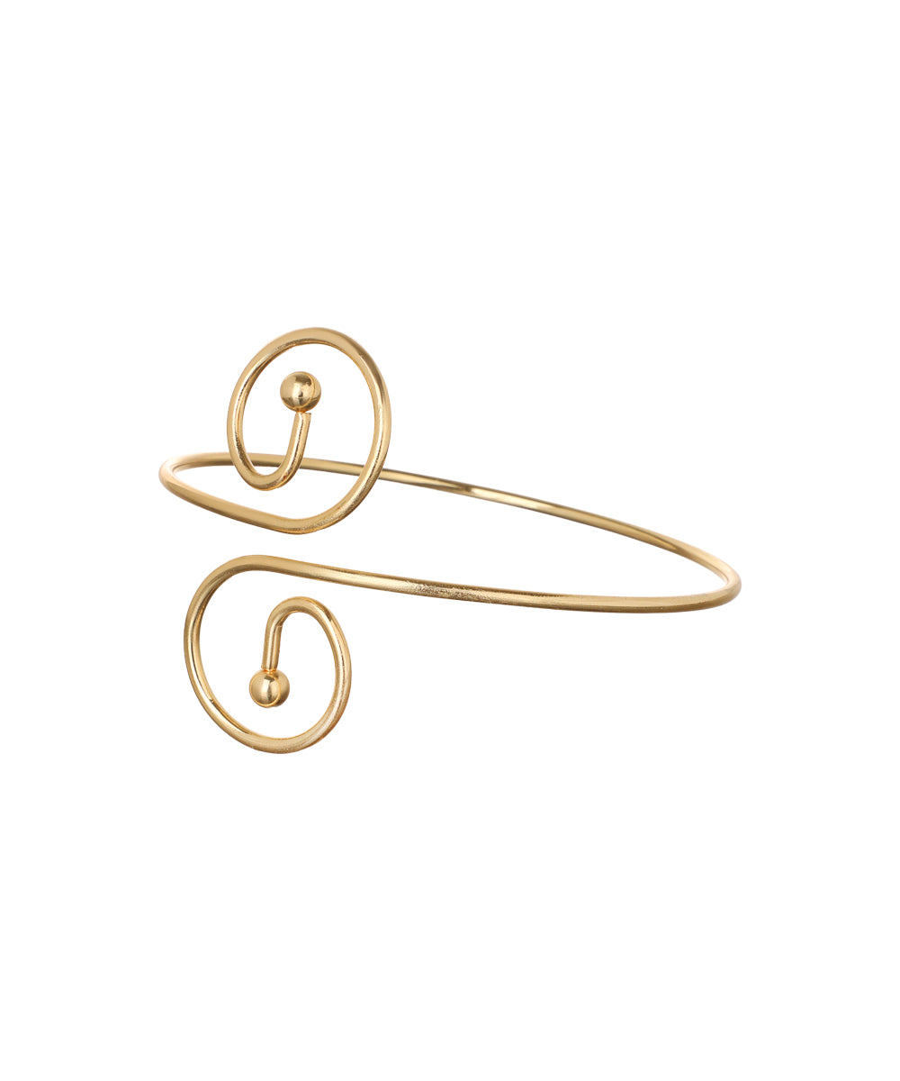 Elegant Open Arm Cuff with Sculptural Spirals | Stylika