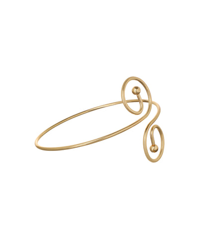 Elegant Open Arm Cuff with Sculptural Spirals | Stylika
