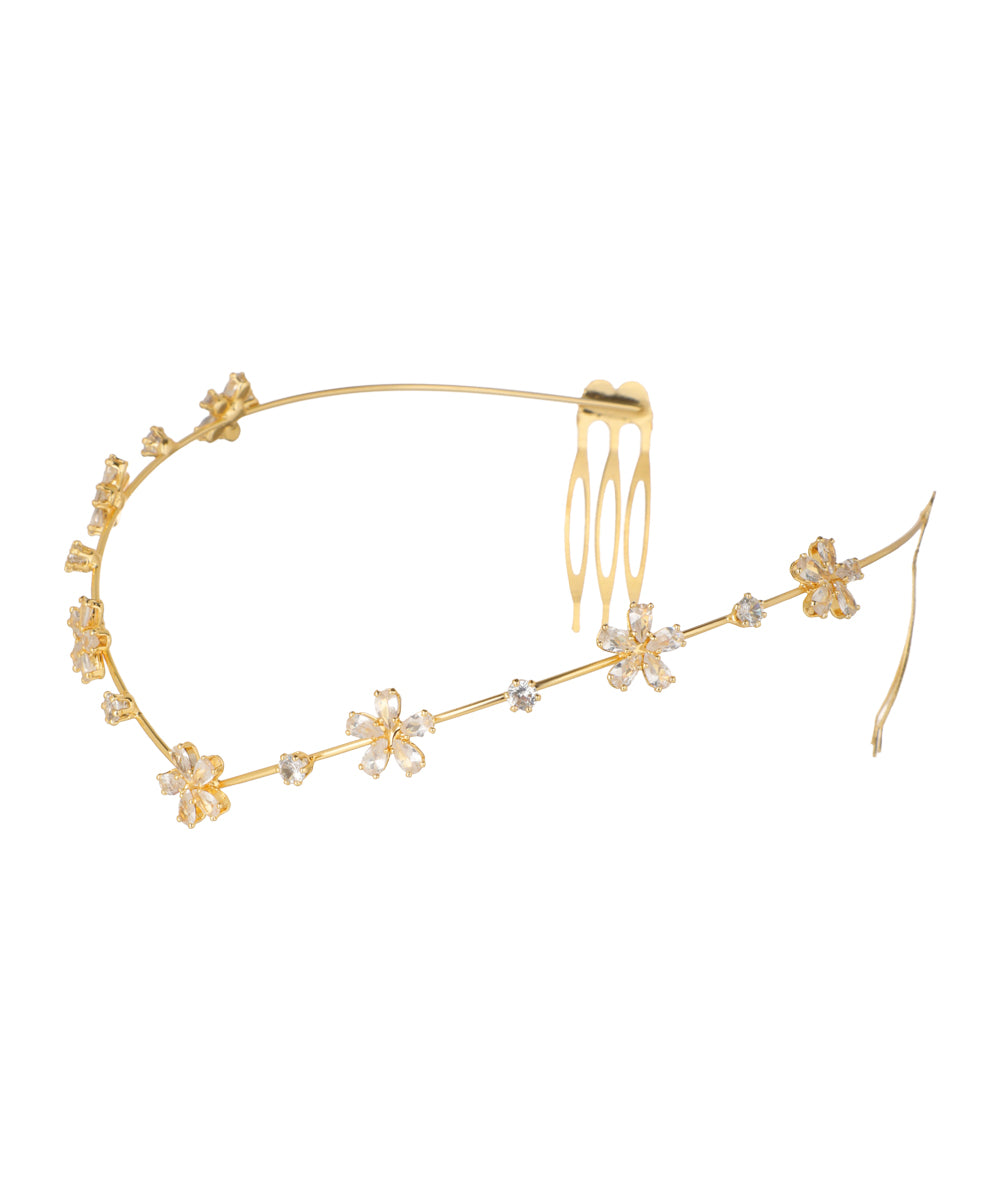 Floral Motif Crown Headpiece for Special Occasions | Stylika