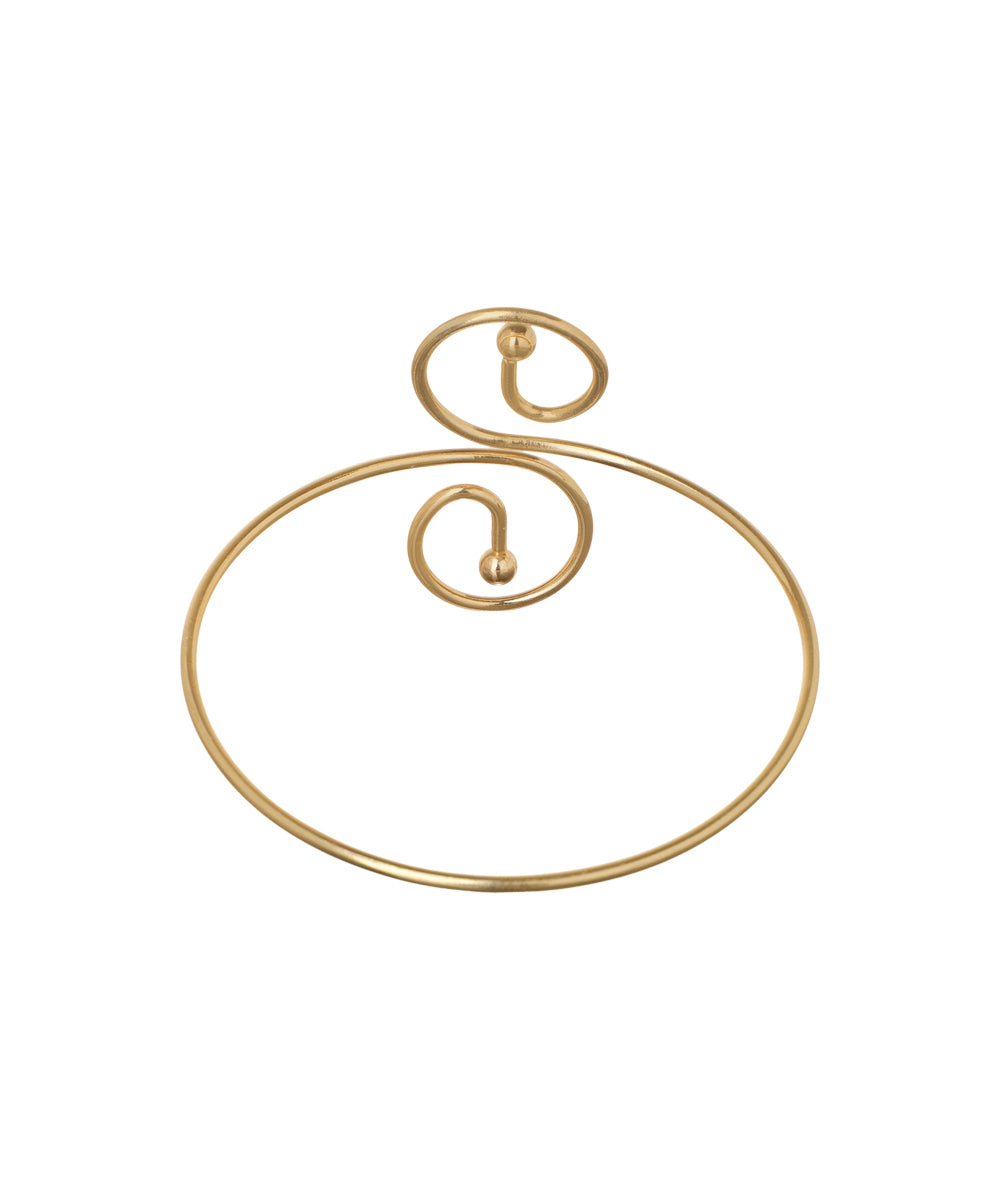 Elegant Open Arm Cuff with Sculptural Spirals | Stylika