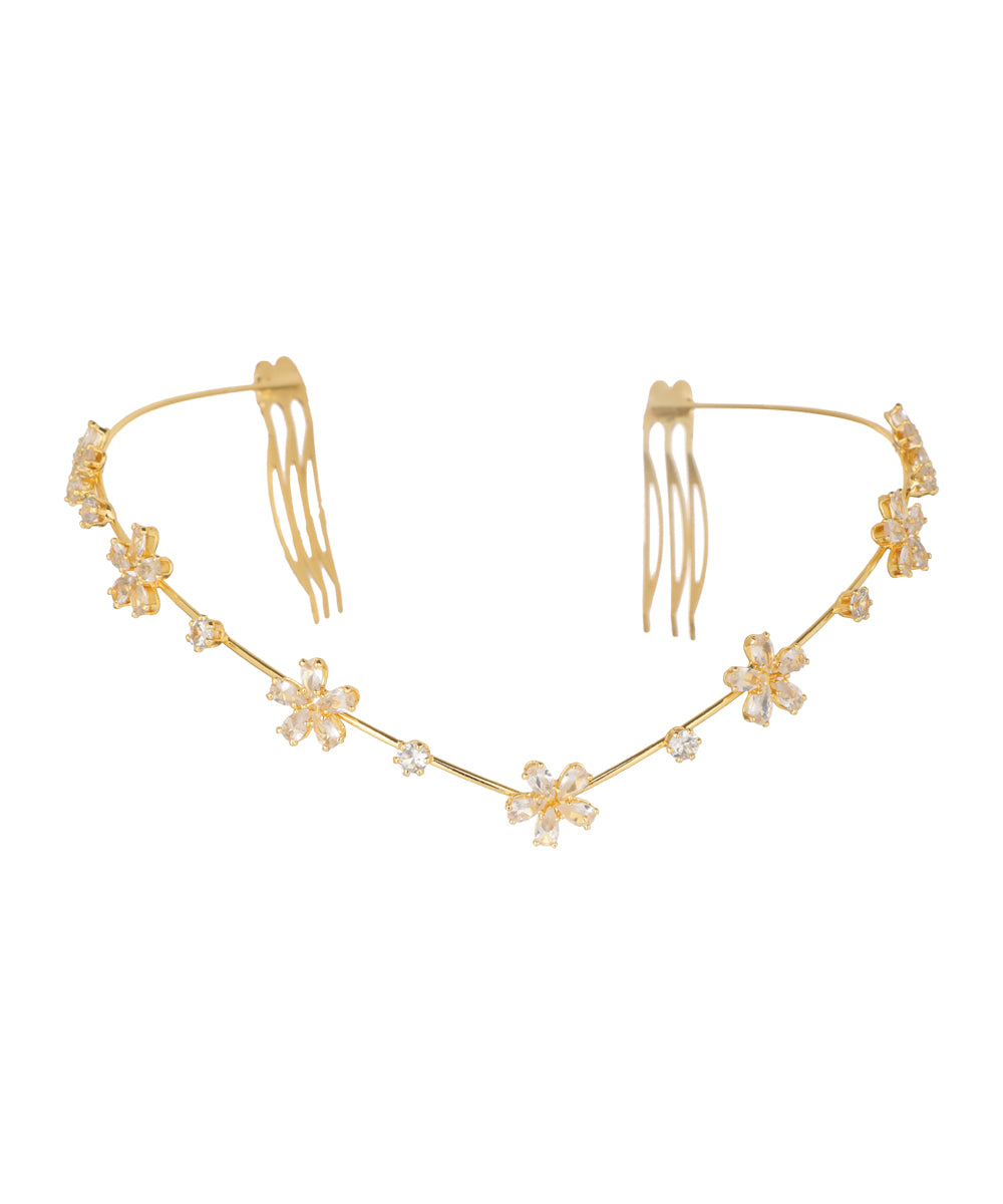 Floral Motif Crown Headpiece for Special Occasions | Stylika