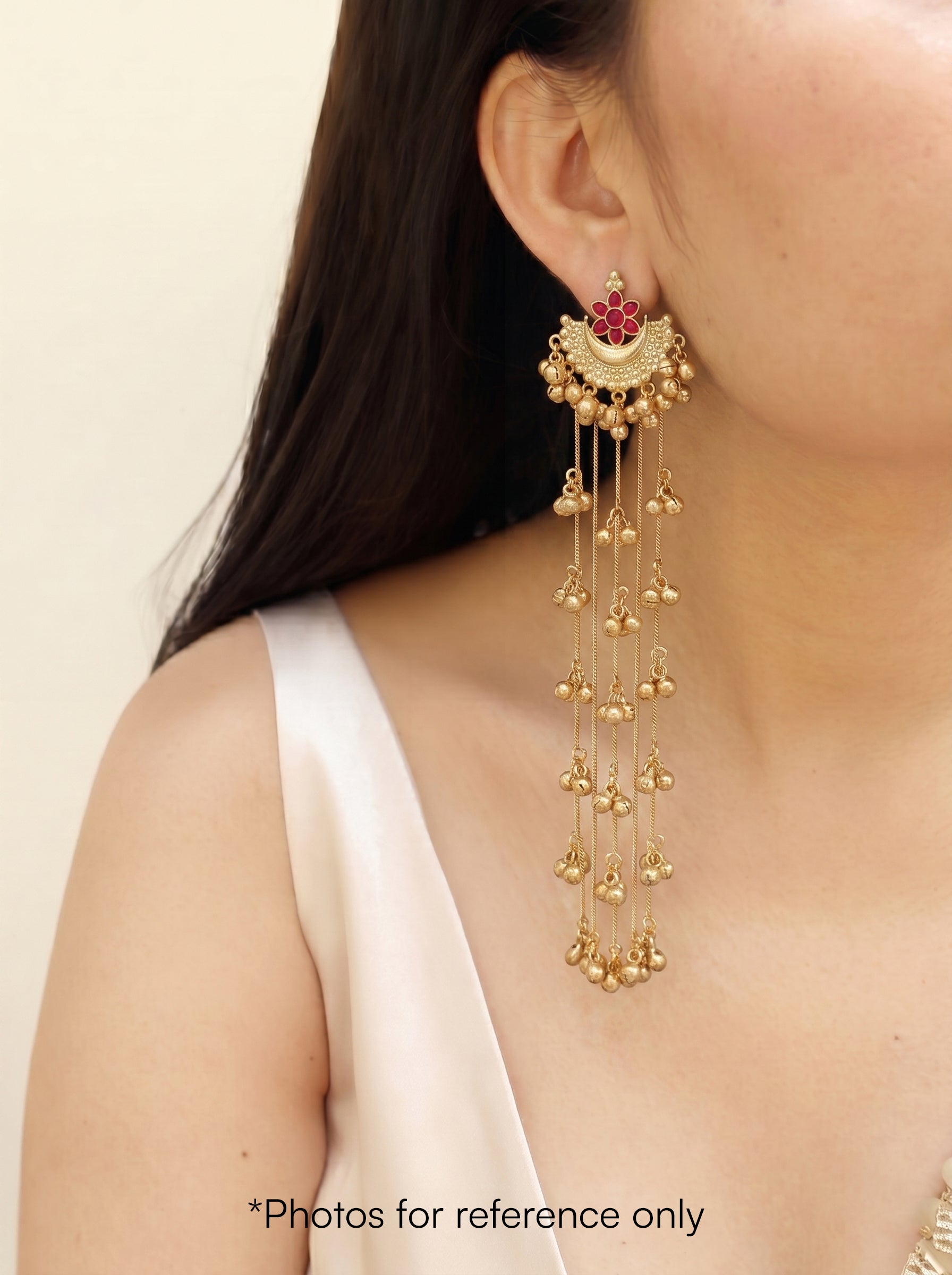Kashmiri Multi-Chain Drop Earrings | Stylika