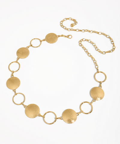 Textured Disc Link Waist Chain | Stylika