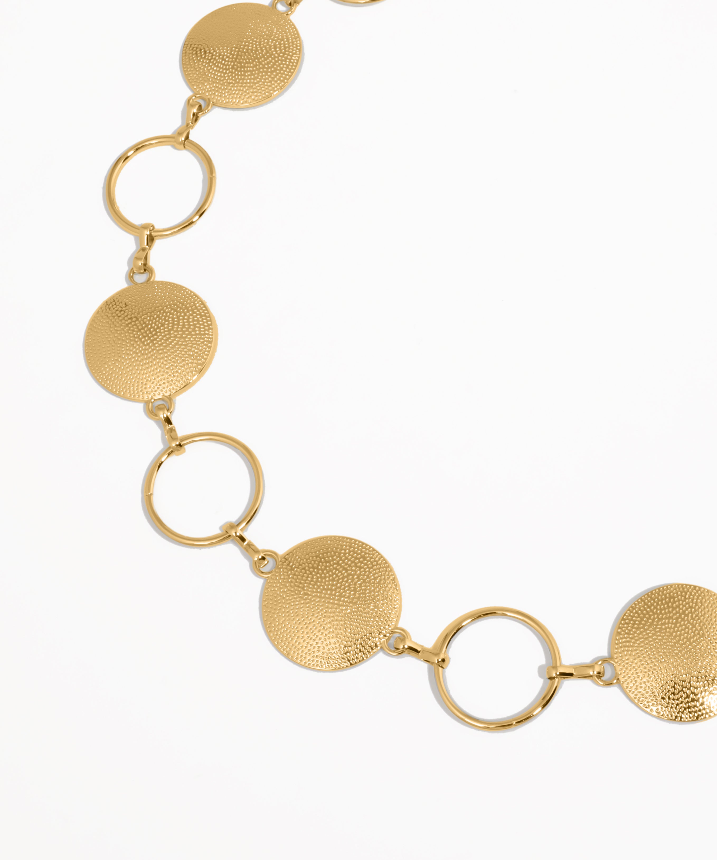 Textured Disc Link Waist Chain | Stylika