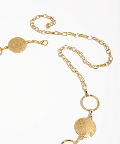 Textured Disc Link Waist Chain | Stylika