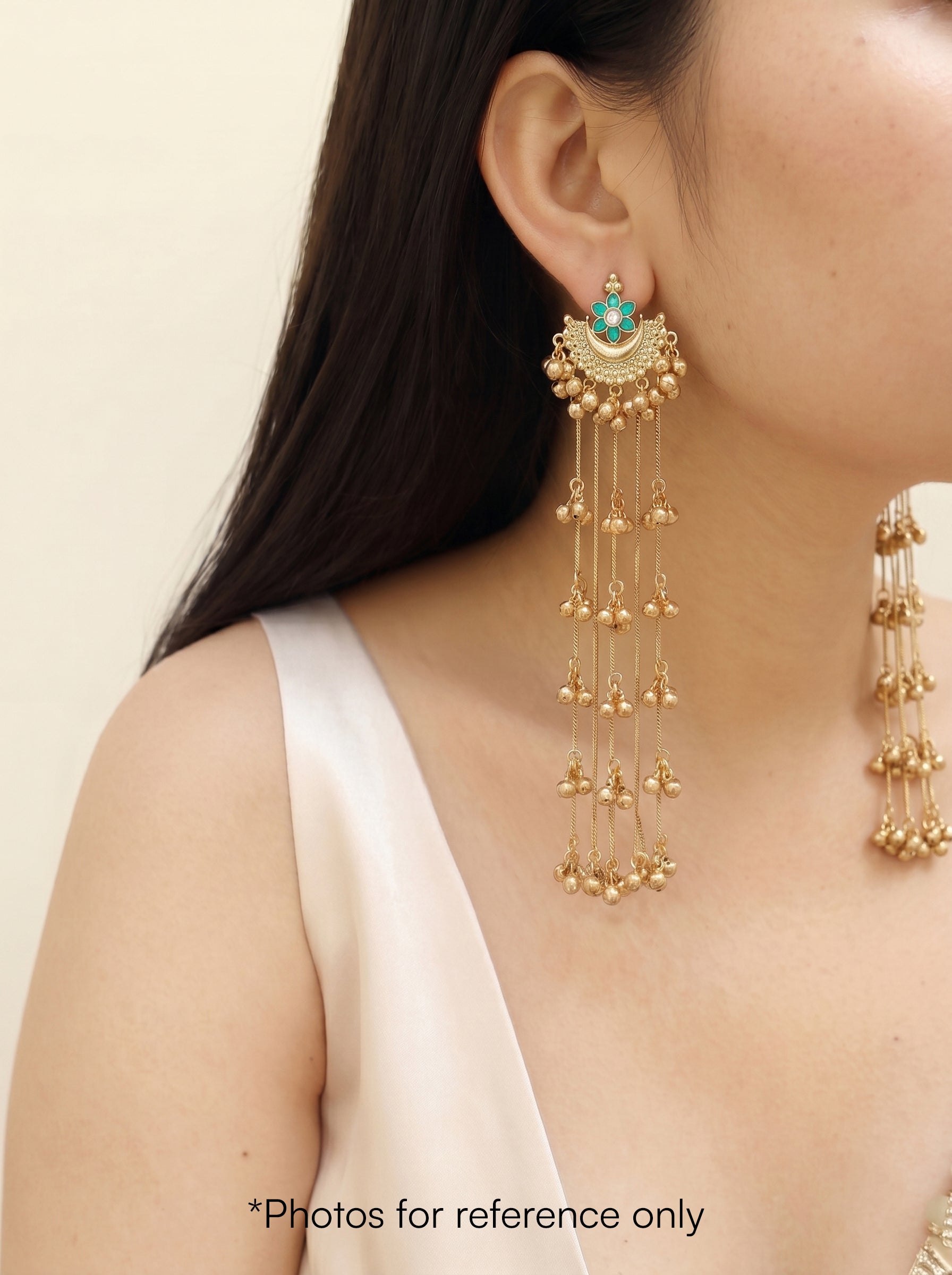 Kashmiri Multi-Chain Drop Earrings | Stylika