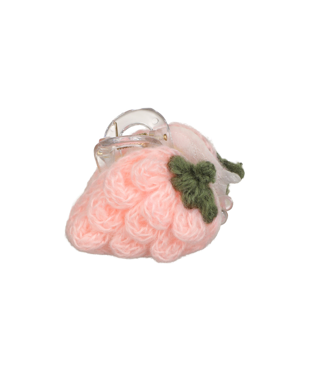 Crochet Knitted Strawberry Hair Claw Clip | STYLIKA