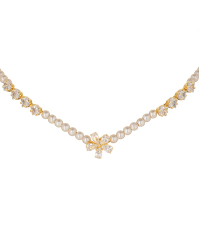 Floral Motif Pearl and Crystal Tiara for Special Occasions | Stylika
