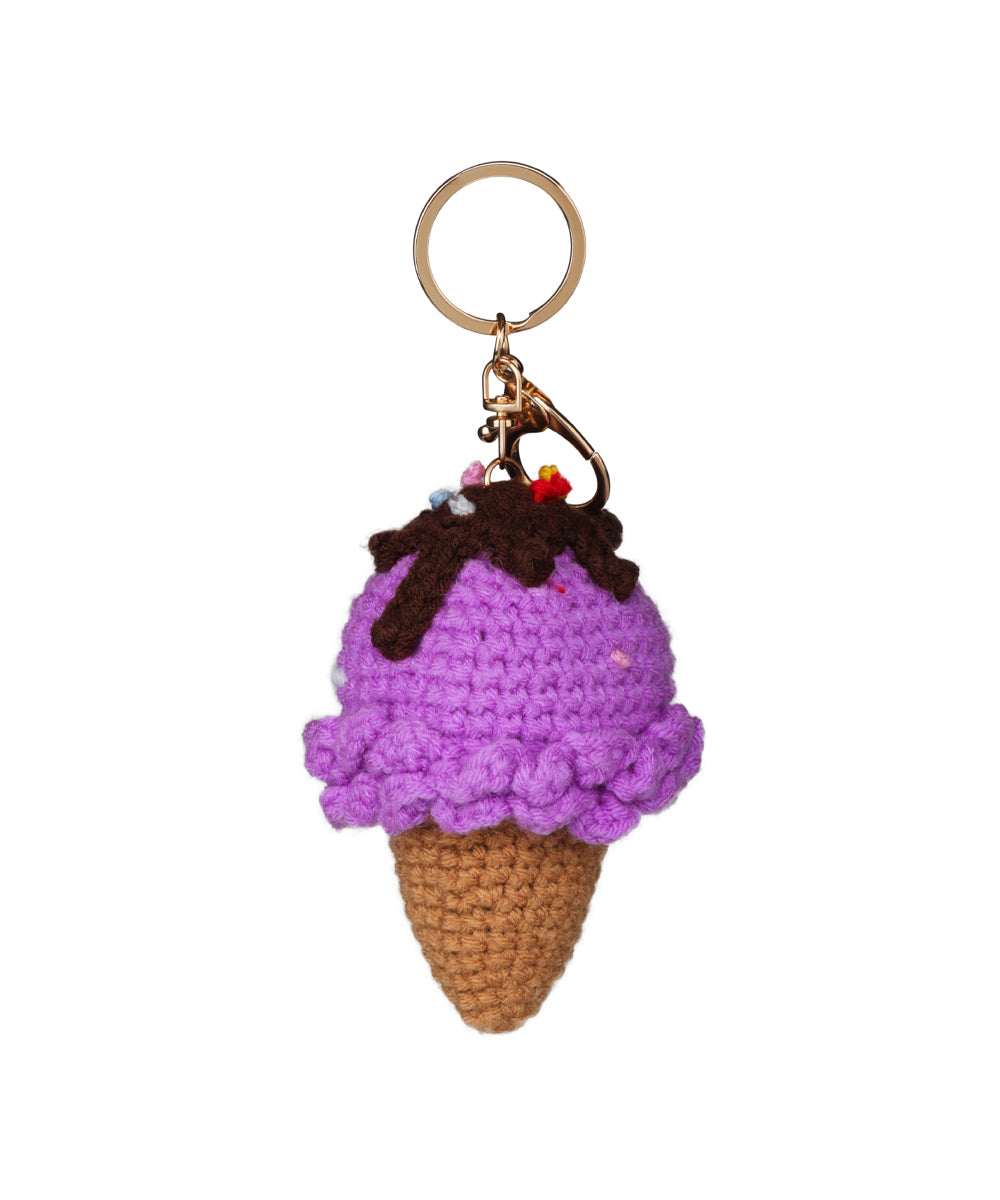 Blueberry Ice Cream Crochet Bag Charm | Stylika