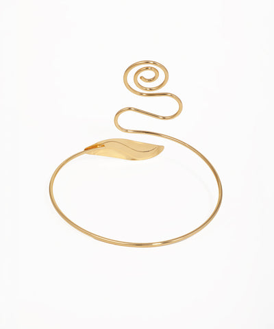 Modern Spiral and Leaf Arm Cuff for Upper Arm | Stylika