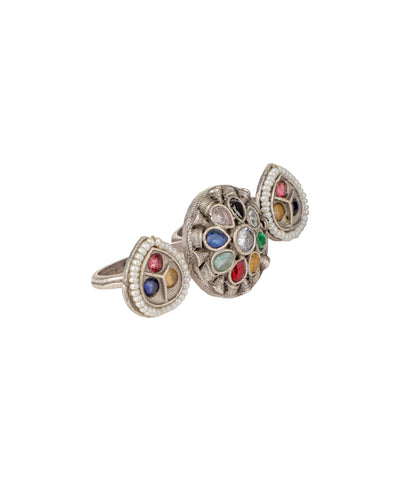 Petal Medallion Trio Ring | Stylika