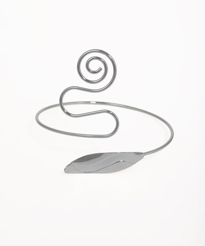 Modern Spiral and Leaf Arm Cuff | Stylika