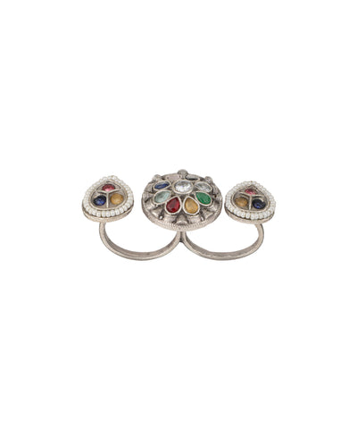 Petal Medallion Trio Ring | Stylika