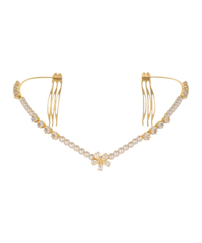 Floral Motif Pearl and Crystal Tiara for Special Occasions | Stylika