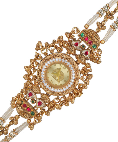 Multi-strand heritage bracelet watch with round dial