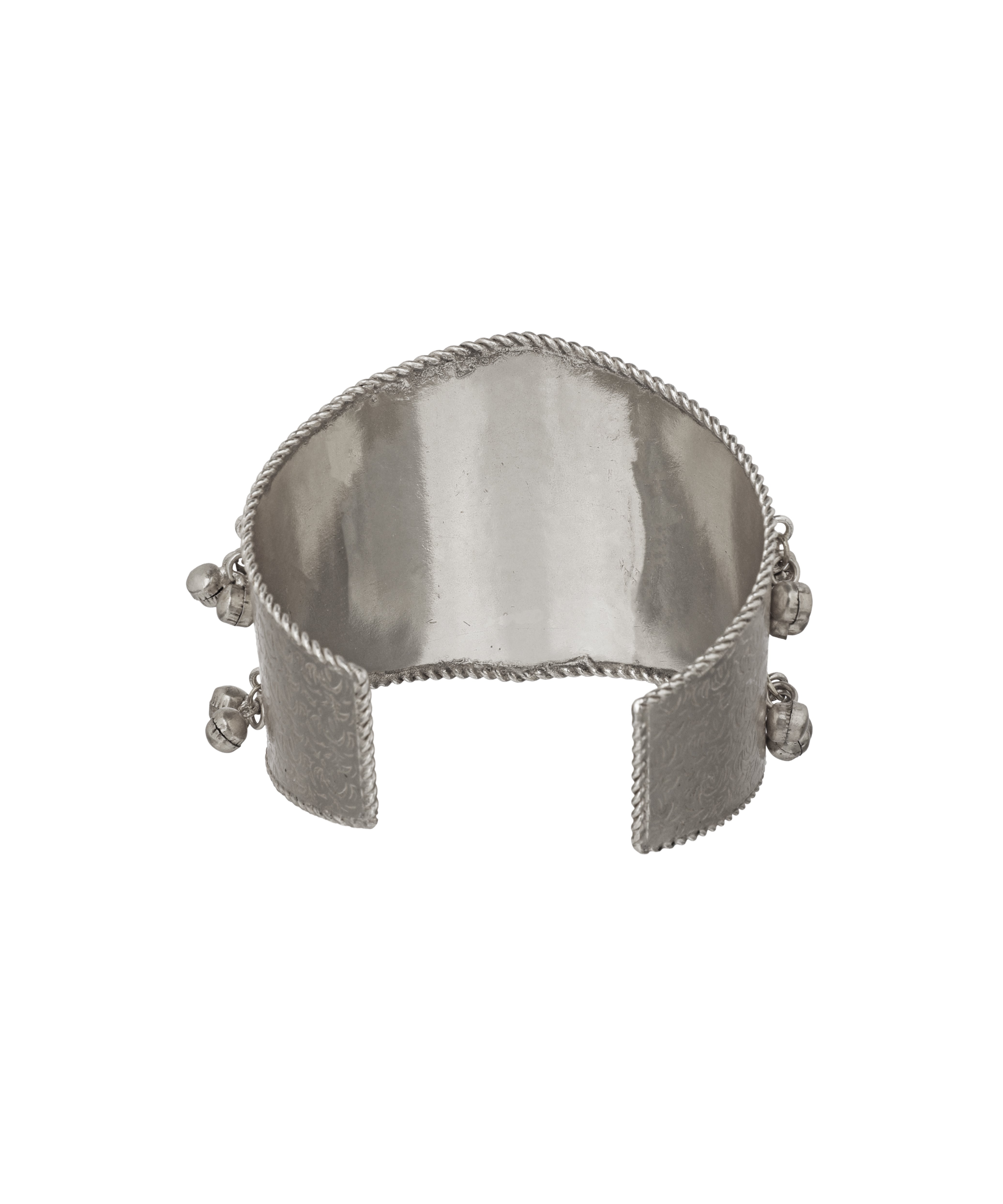 Intricate Floral Oxidised Cuff Bracelet with Ghungroos | Stylika