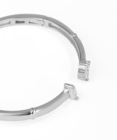 Open Cuff Bangle with Marquise and Pear Stone Accents | Stylika
