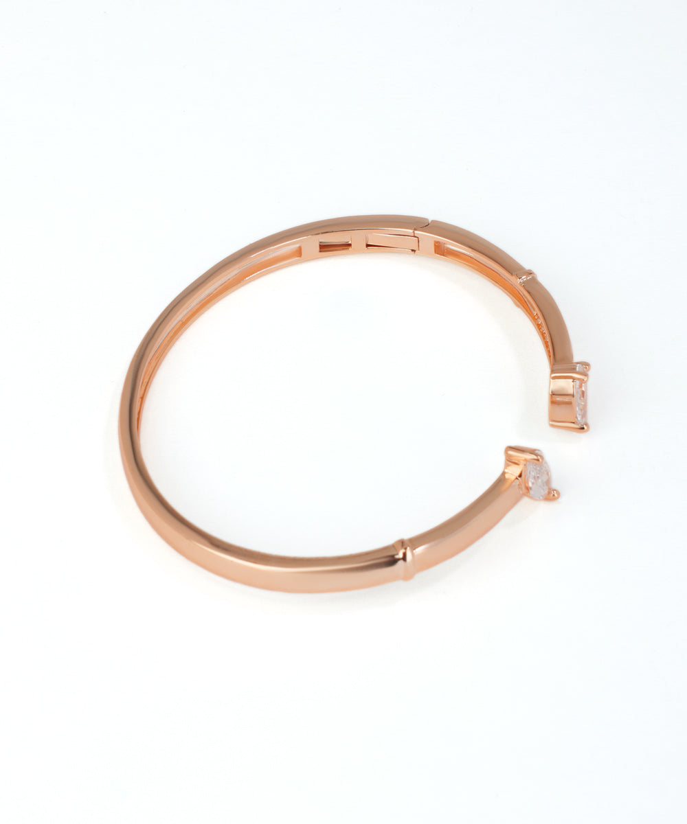 Open Cuff Bangle with Marquise and Pear Stone Accents | Stylika