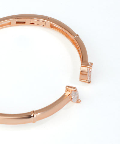 Open Cuff Bangle with Marquise and Pear Stone Accents | Stylika